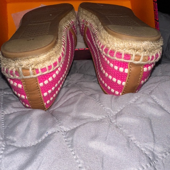 Tory Burch Pink and Cream Espadrilles - Picture 4 of 9